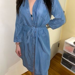 Denim wrap dress